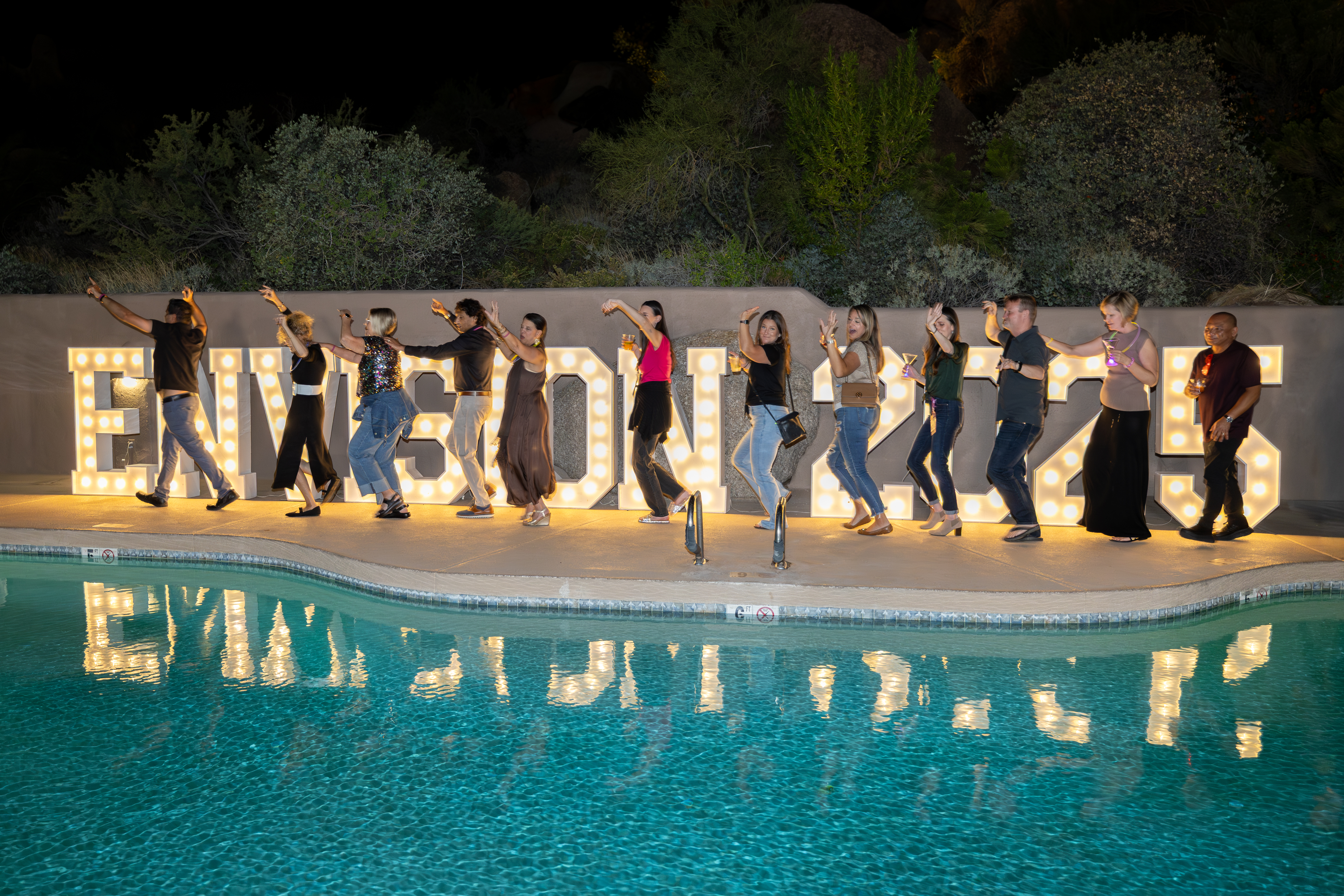 Malbek Envision - Marquee Letters and Conga Lineby the Pool